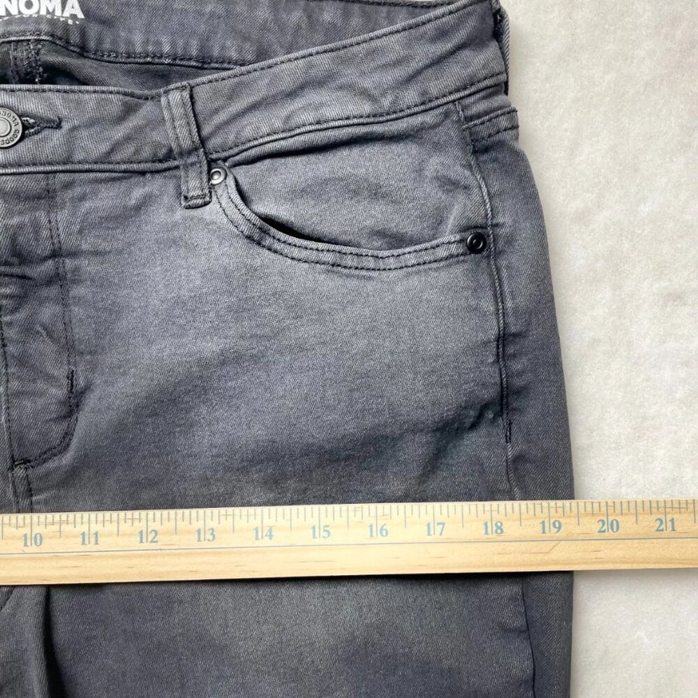 Sonoma Goods For Life Womens Black Raw Frayed Hem Skinny Denim Jeans Size 16R - Picture 6 of 9